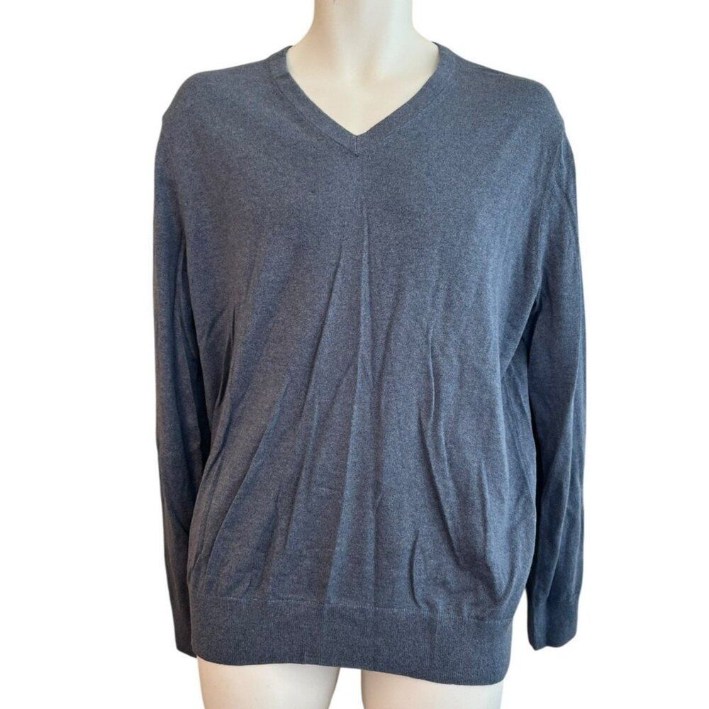 Banana Republic Luxury Mens Large Blue Pullover Sweater Silk Cashmere Soft NWT